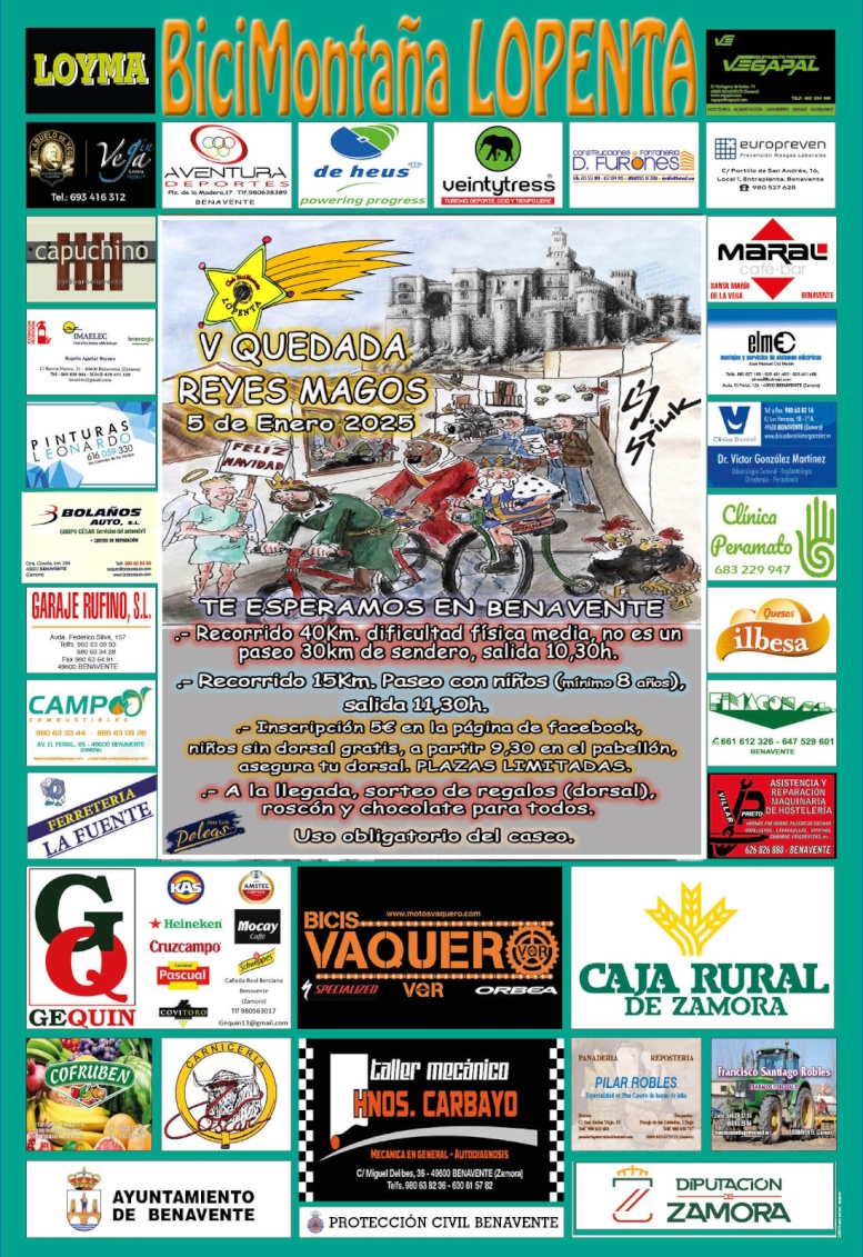 Club BiciMontaña Lopenta organiza para el domingo día 5 de enero de 2025, la quinta edición de la Quedada de Reyes Magos