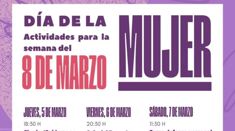 Cartel Programación del Día de la Mujer 2025 en Benavente Cartel de actividades del Día de la Mujer 2025 en Benavente