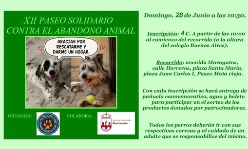 Cartel XII Paseo Solidario Contra el Abandono Animal