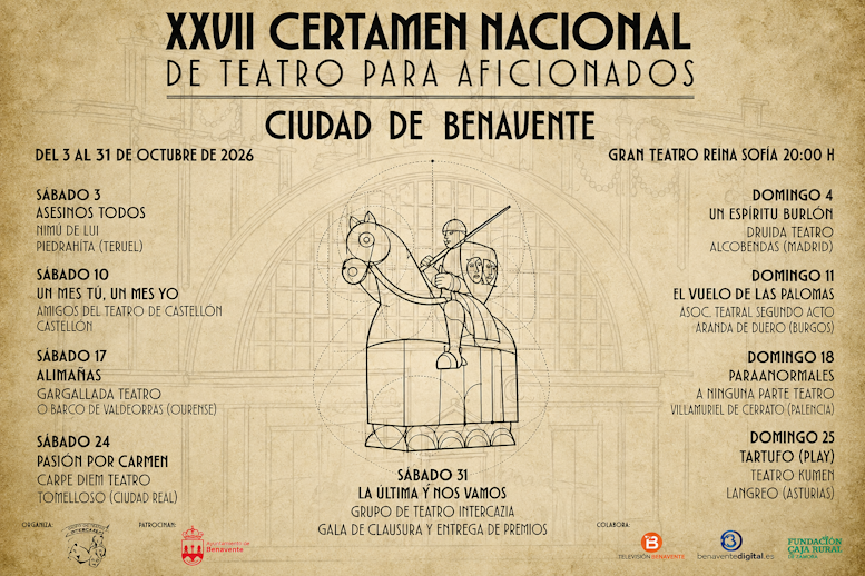 Benavente acoge en octubre el XXVII Certamen Nacional de Teatro para Aficionados